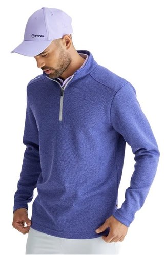 PING Ramsey half zip ribbed fleece herr pullover, twilight marl