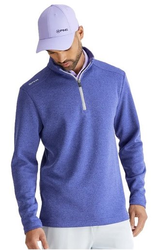 PING Ramsey half zip ribbed fleece herr pullover, twilight marl