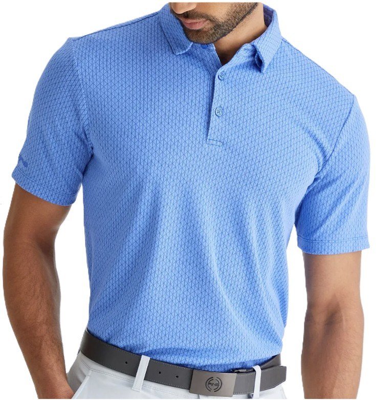 PING Hershel herr polo, cornflower blue multi