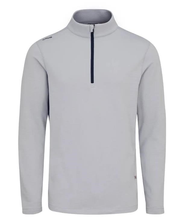 PING Rhodri Half Zip Fleece herr sweatshirt, silver/navy