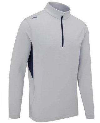 PING Rhodri Half Zip Fleece herr sweatshirt, silver/navy