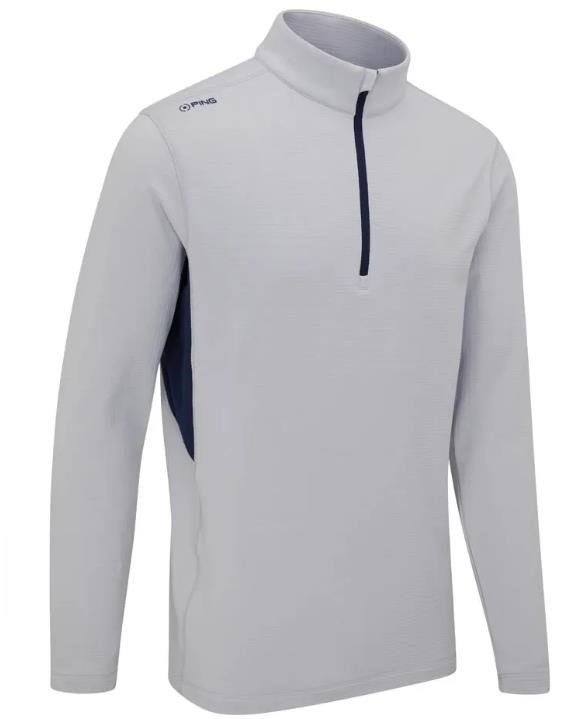 PING Rhodri Half Zip Fleece herr sweatshirt, silver/navy