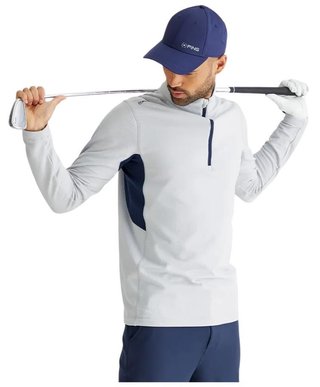 PING Rhodri Half Zip Fleece herr sweatshirt, silver/navy
