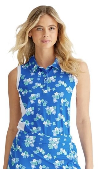 PING Colleen Sleeveless dam polo, viibrant bloom/vit