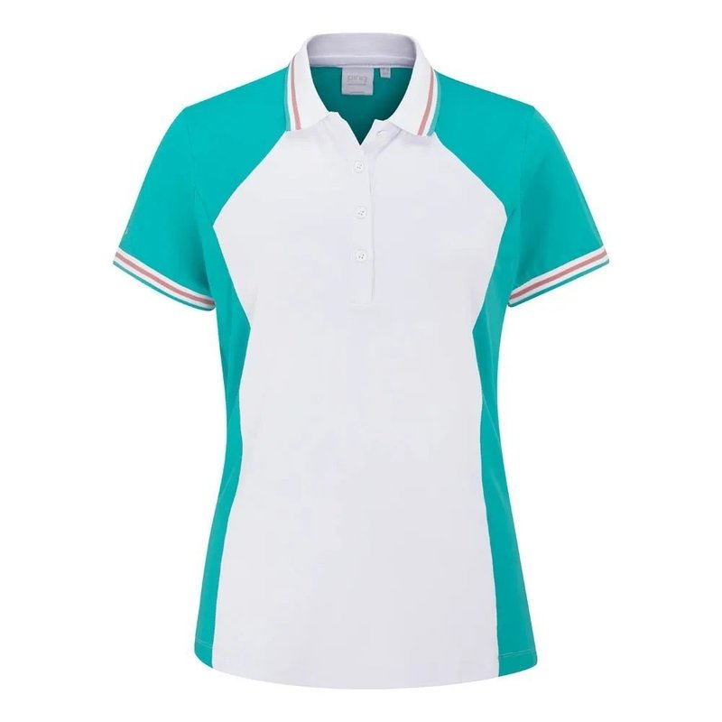 PING Ali dam polo kortärm, ljus aqua/vit