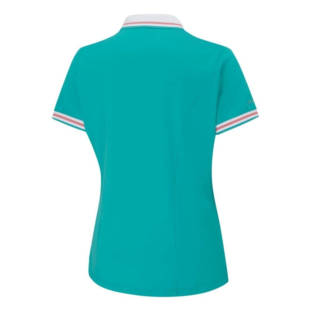 PING Ali dam polo kortärm, ljus aqua/vit