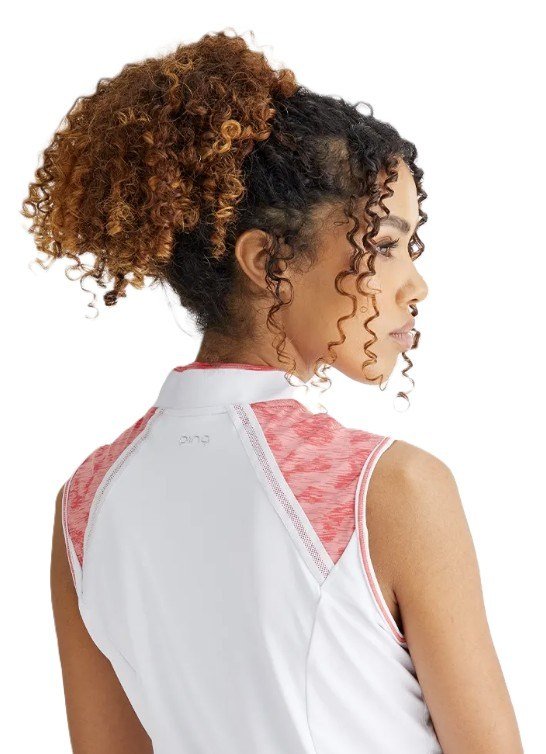 PING Nala Colour Block Sleeveless dampolo, white/sweat pea