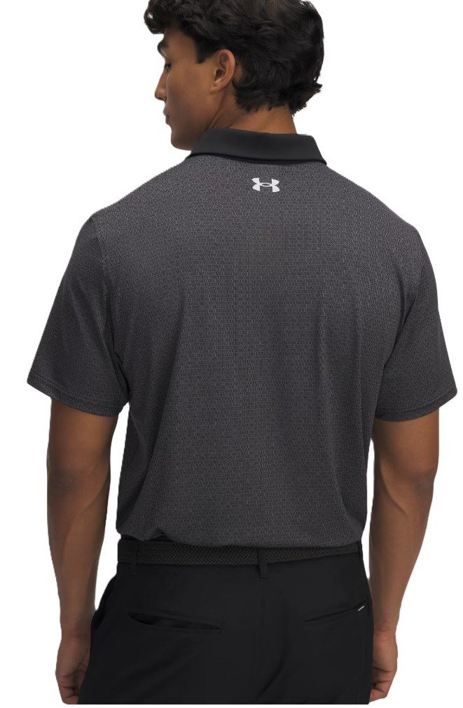 Under Armour T2G Printed herr polo, svart/halo gray