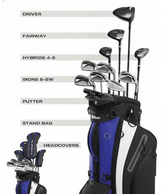 Wilson PlayerFit Premium herr golf set, stål + stand bag