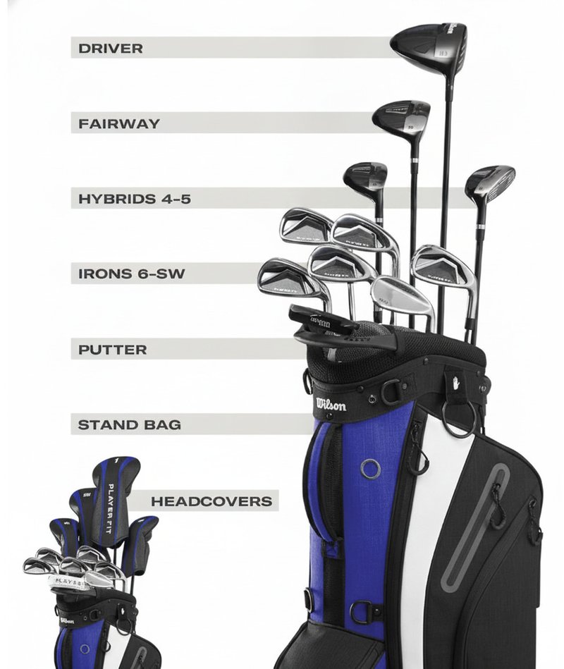 Wilson PlayerFit Premium herr golfset, stål