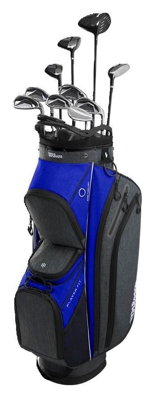 Wilson Player Fit Premium herr golfset, grafit + vagnbag, röd