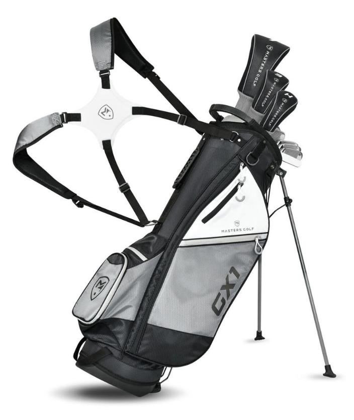 Masters GX1 Gts herr golfset, grafit, MLH + stand bag, svart/grå/vit