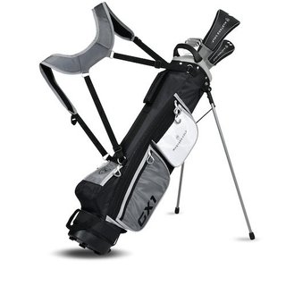 Masters GX1 Gts herr golf halvset, grafit + stand bag, svart/grå/vit