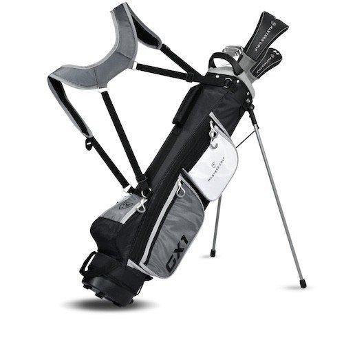 Masters GX1 Gts herr golf halvset, grafit + stand bag, svart/grå/vit