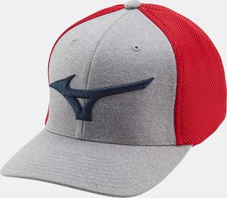 Mizuno Fitted Meshback herr keps, röd/marinblå