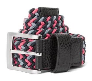 FootJoy Braided unisex bälte, svart/flint/hibiscus