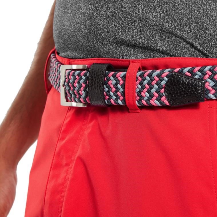 FootJoy Braided unisex bälte, svart/flint/hibiscus