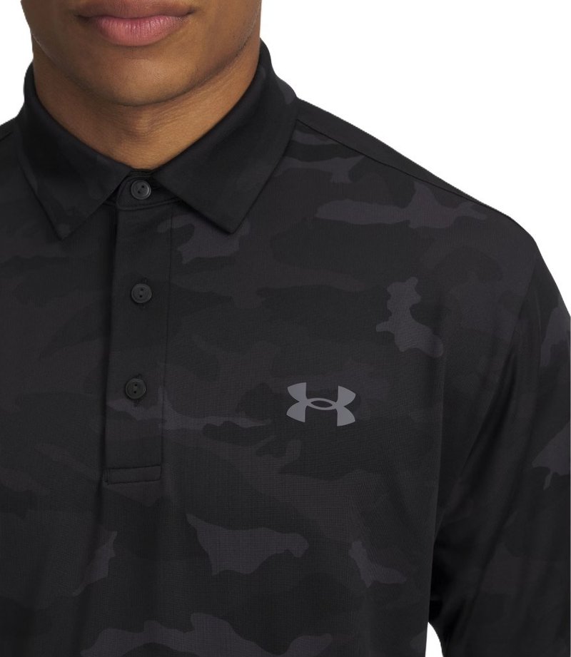 Under Armour Playoff 3.0 Printed herr polo, svart