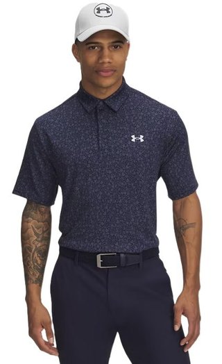 Under Armour Playoff 3.0 Printed herr polo, midnight navy/downpour grey
