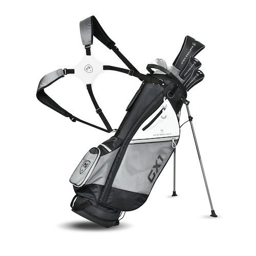 Masters GX1 Gts herr golf set, stål, MLH + stand bag, svart/grå/vit