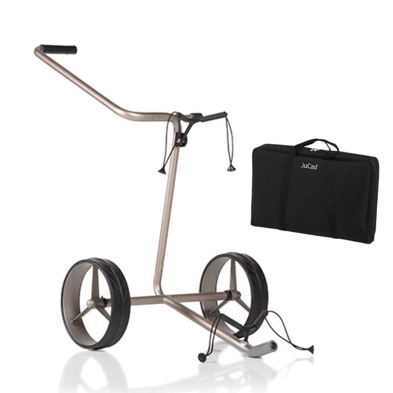 JuCad Edition S manuell trolley med 2 hjul, aluminiumlegering + bärväska JTT, silver