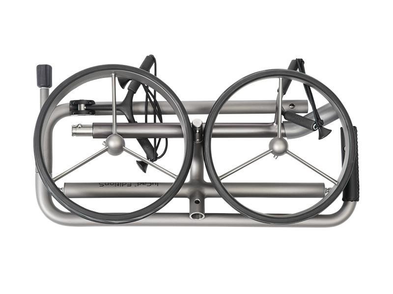 JuCad Edition S manuell trolley med 2 hjul, aluminiumlegering + bärväska JTT, silver