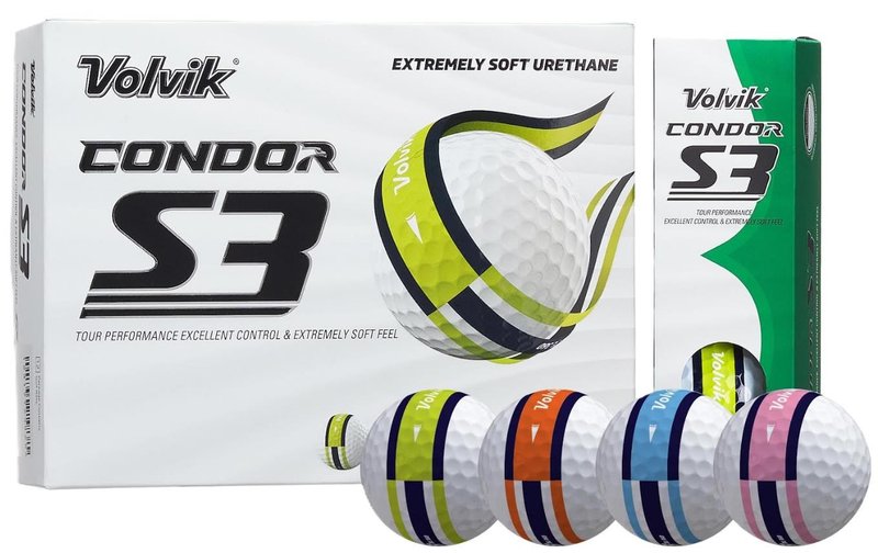 Volvik CONDOR S3 golfbollar, multi