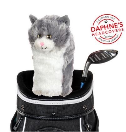 Daphne's Headcovers Daphne's Driver Headcover Grey And White Cat driver