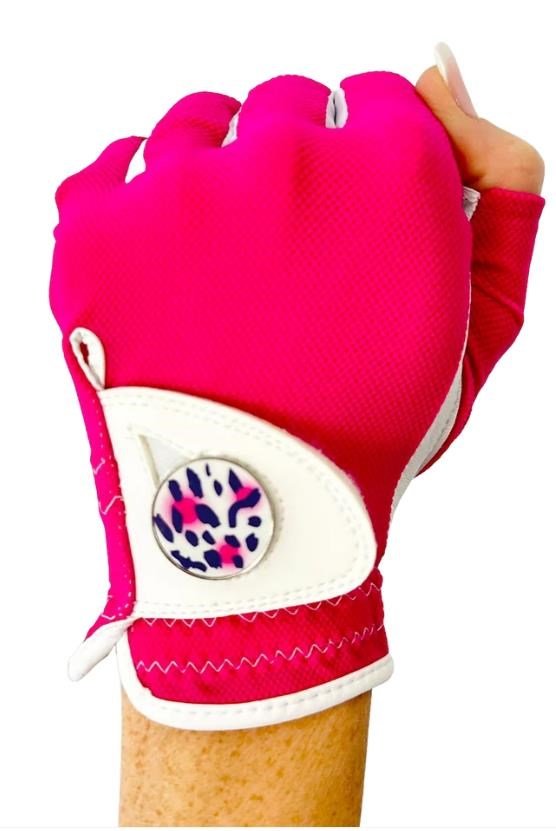 Best of Golf America Half Finger damhandske, rosa