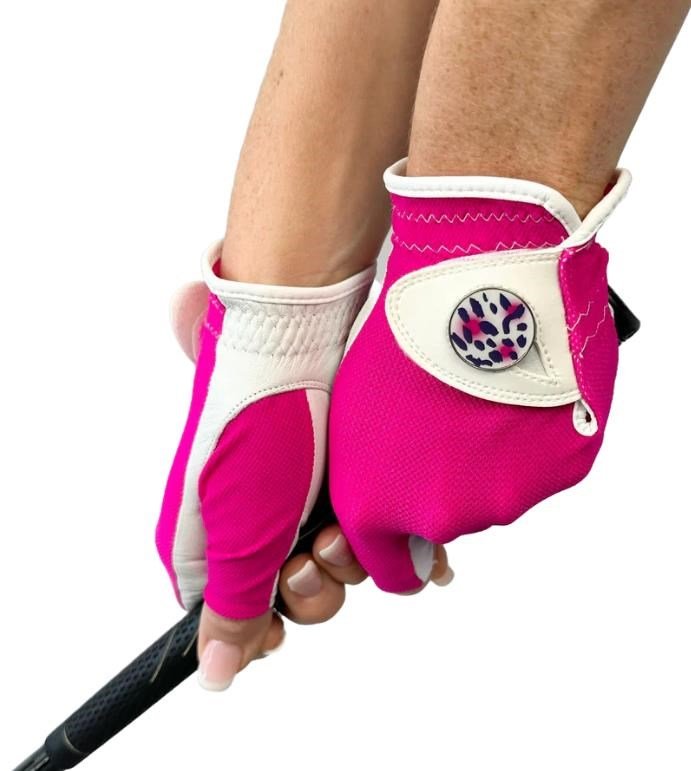 Best of Golf America Half Finger damhandske, rosa