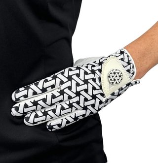 Best of Golf America Check damhandskar, vit/svart