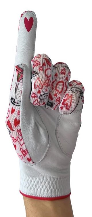Best of Golf America XOXO damhandske, rosa/vit