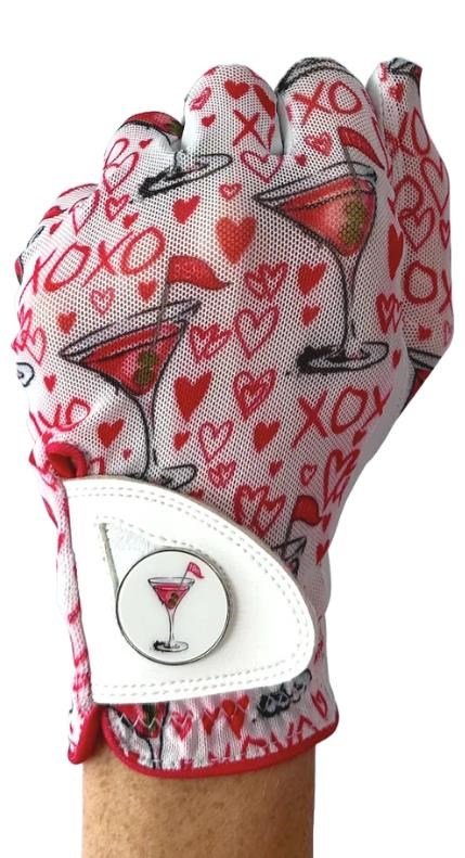 Best of Golf America XOXO damhandske, rosa/vit