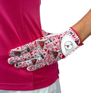 Best of Golf America XOXO damhandske, rosa/vit