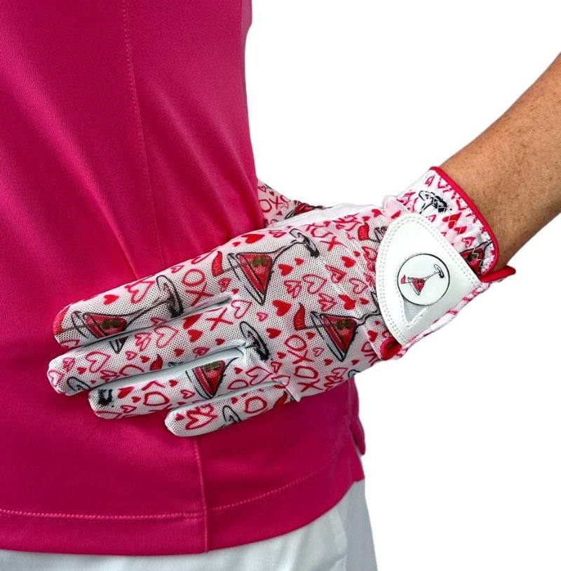 Best of Golf America XOXO damhandske, rosa/vit