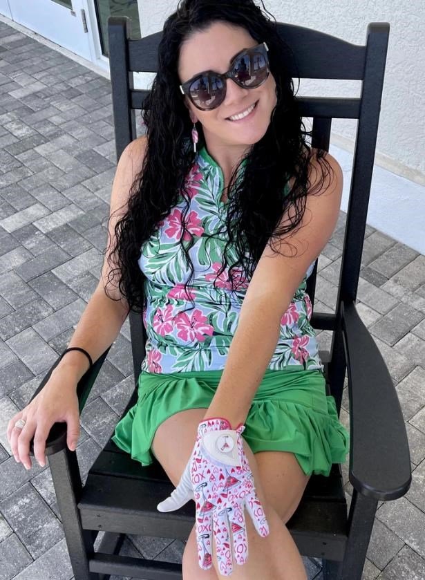 Best of Golf America XOXO damhandske, rosa/vit
