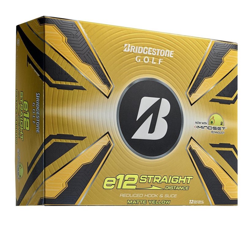 Bridgestone e12 Straight MindSet golfbollar, gula