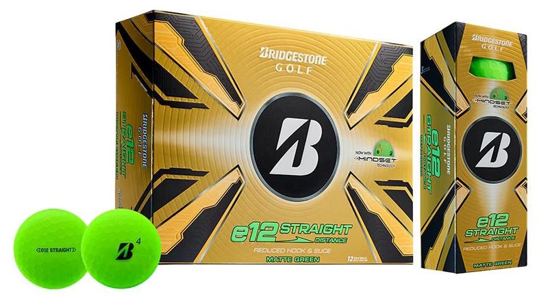 Bridgestone e12 Straight MindSet golfbollar, matte green