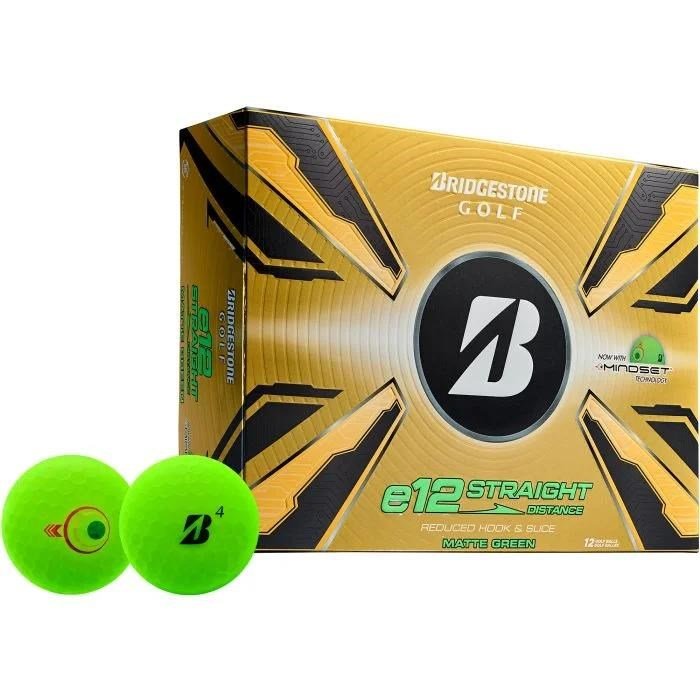 Bridgestone e12 Straight MindSet golfbollar, matte green