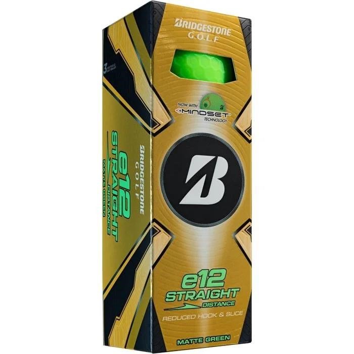 Bridgestone e12 Straight MindSet golfbollar, matte green