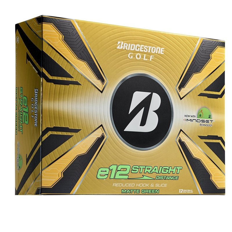 Bridgestone e12 Straight MindSet golfbollar, matte green