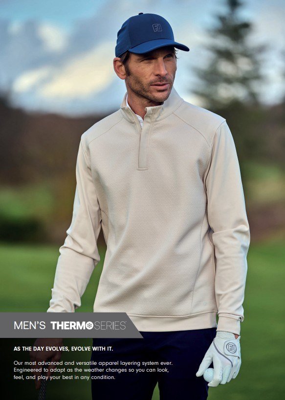 FootJoy ThermoSeries Ottoman Midlayer herr tröja, stone