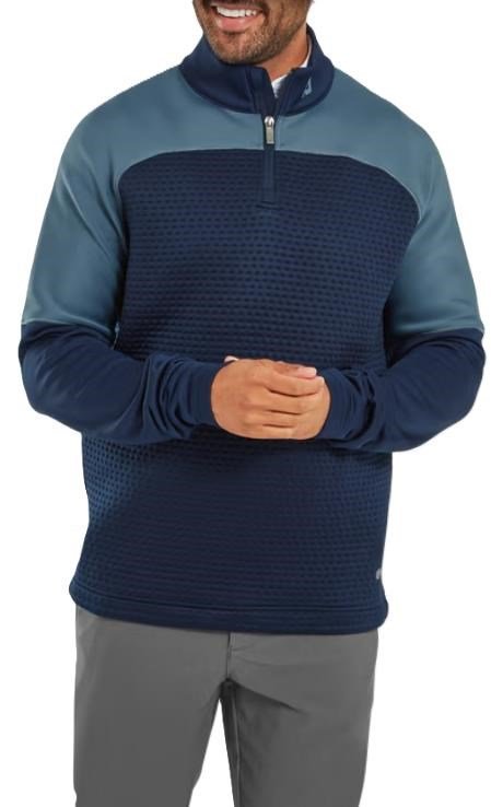 FootJoy ThermoSeries Jacquard Midlayer herr sweatshirt, navy slate