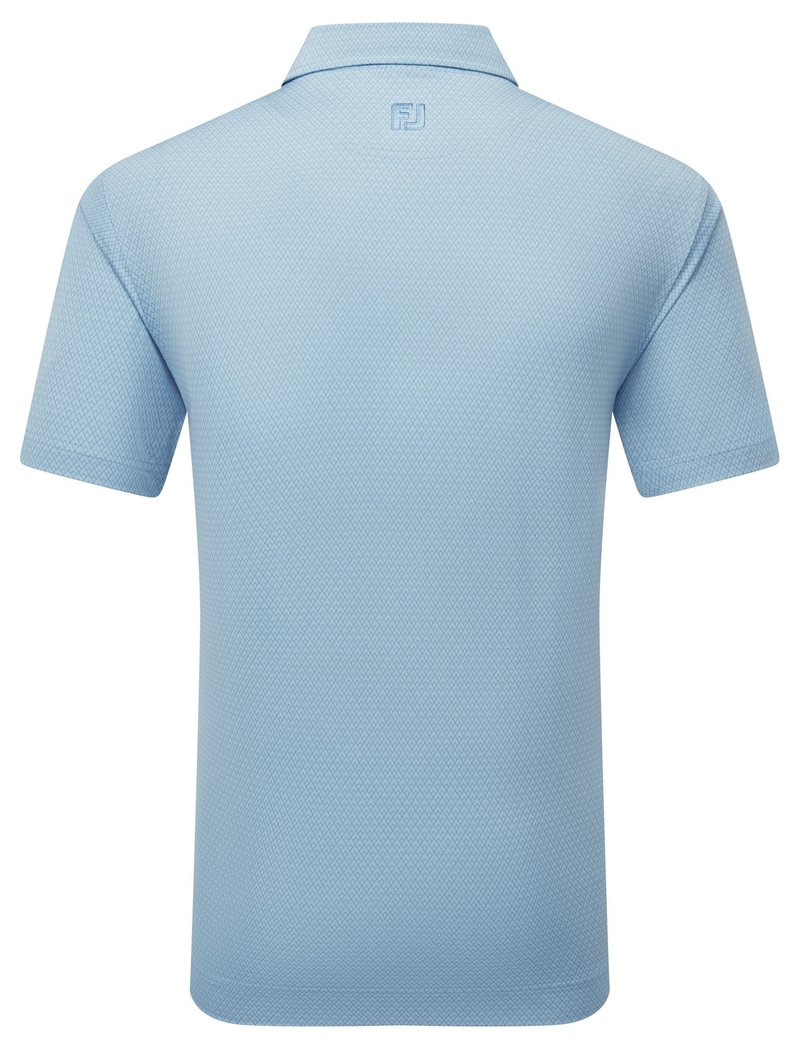 FootJoy Deco Diamond Print herr polo, air blue/high tide