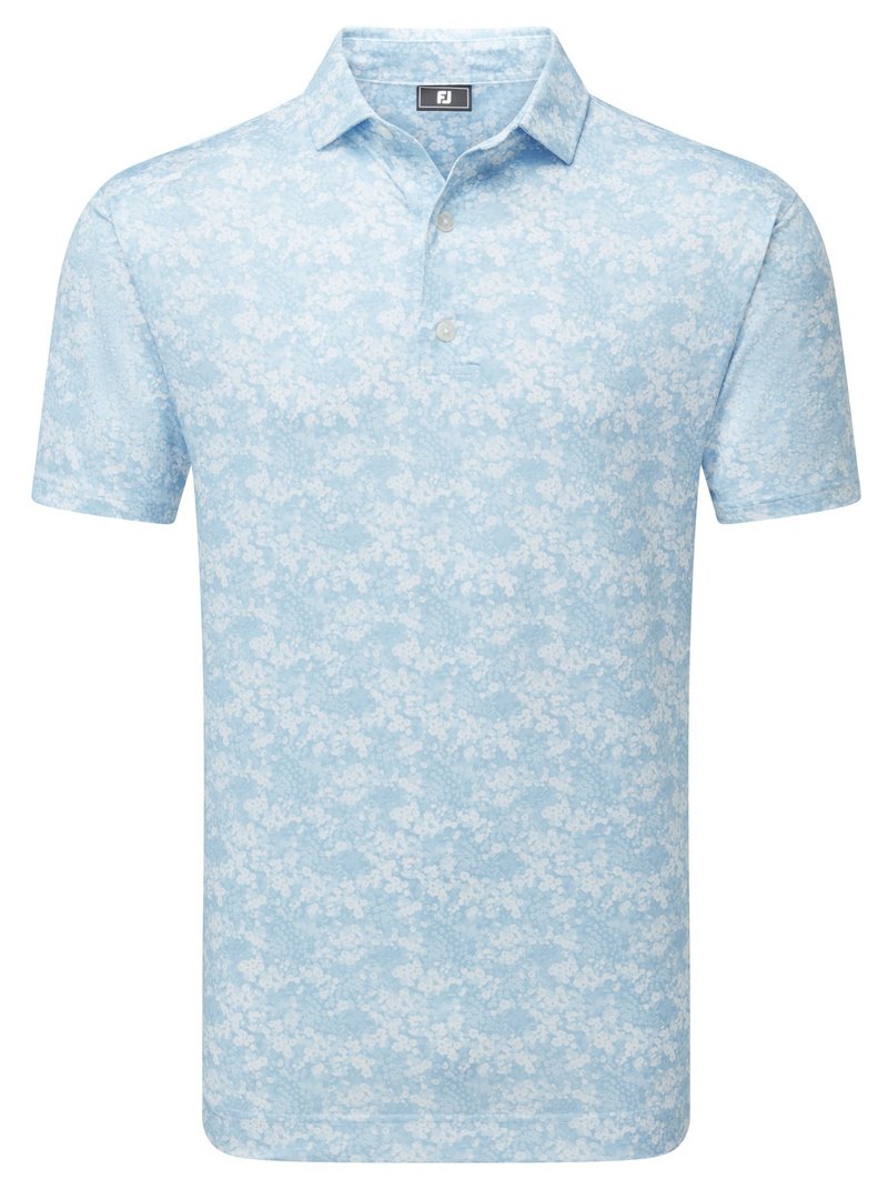 FootJoy GARDEN PRINT herr polo, air blue
