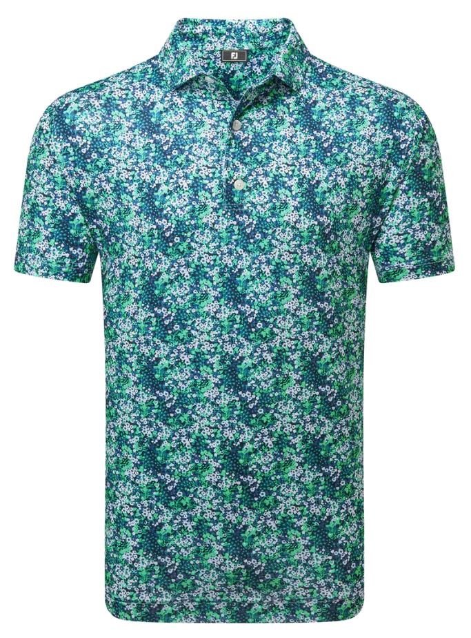 FootJoy Garden Print Lisle herr polo, navy