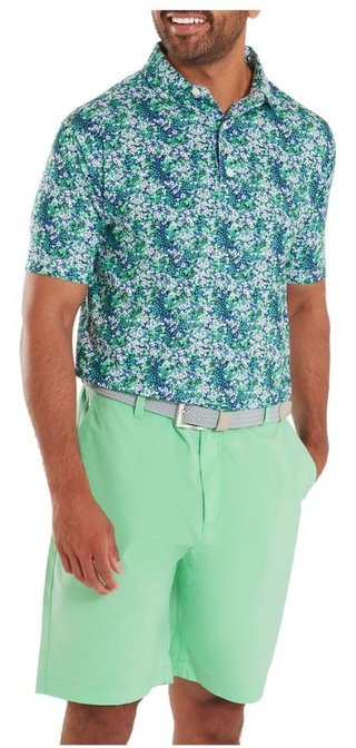 FootJoy Garden Print Lisle herr polo, navy