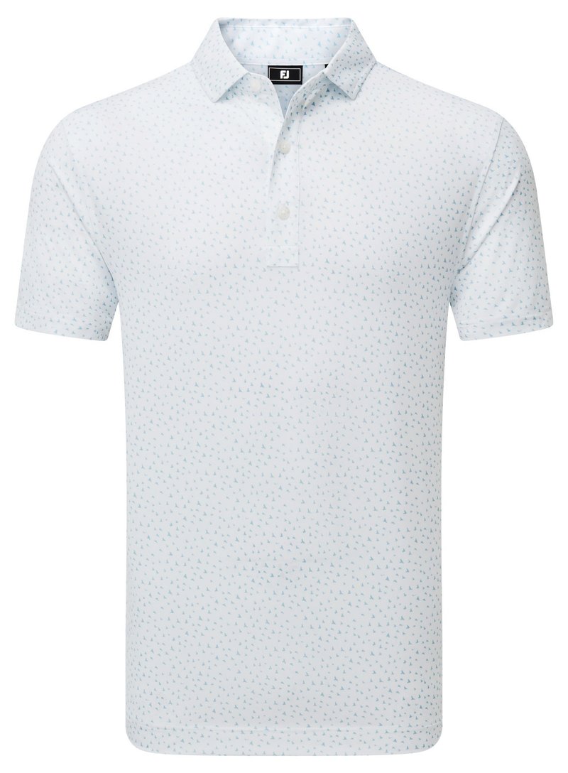 FootJoy BIRD PRINT herr polo, white/air blue