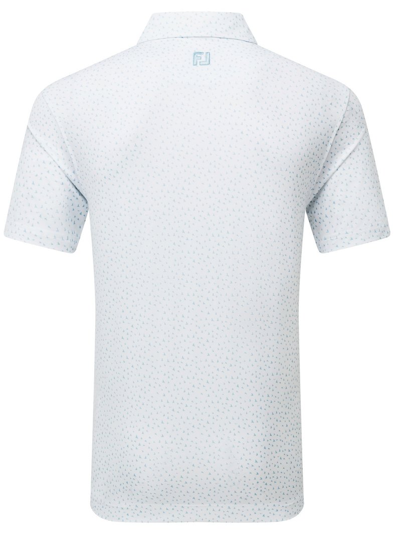 FootJoy BIRD PRINT herr polo, white/air blue