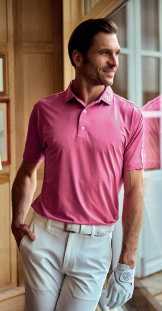 FootJoy Abacus Print herr polo, magenta
